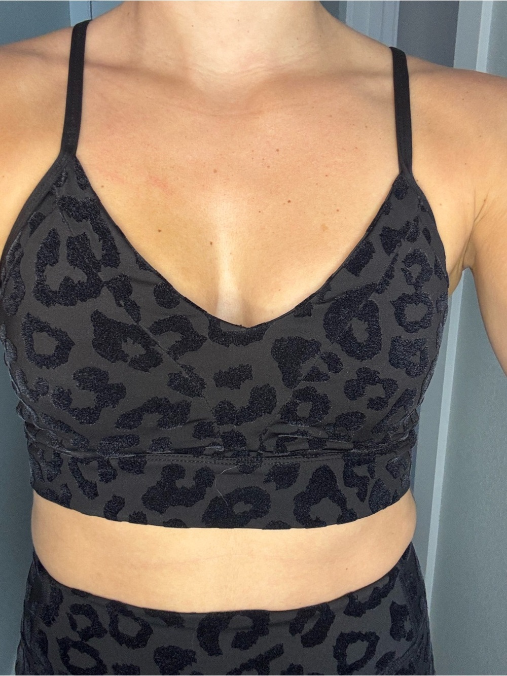 Balance Athletica Black Leopard-Print Crop Bralette